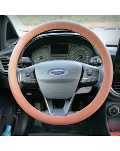 Siliconen Stuurhoes met leerstructuur - Steering wheel cover Bruin