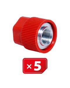 Retrofit Adapter Aluminium afsluitdop zonder ventiel kern voor hogedruk zijde. 3/16" SAE.Set van 5 stuks