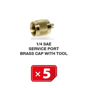 Koperen Service Poort Kap met Tool 1/4 SAE (5 st.) Koperen Service Poort Kap met Tool 1/4 SAE (5 st.)
