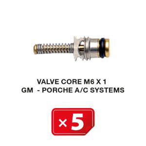 Ventiel kern M6 x 1 voor GM-Porsche Airco systemen (5 st.) Ventiel kern M6 x 1 voor GM-Porsche Airco systemen (5 st.)