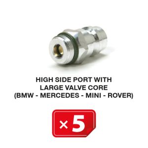Nippel Hogedruk zijde met lang ventiel (BMW-Mercedes-Mini-Rover) (5 st.) Nippel Hogedruk zijde met lang ventiel (BMW-Mercedes-Mini-Rover) (5 st.)